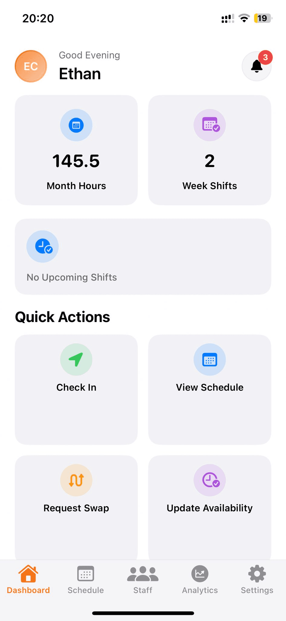 NexShift - דשבורד